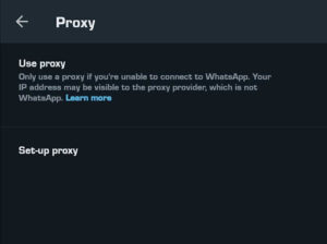 Setting free proxy for WhatsApp 